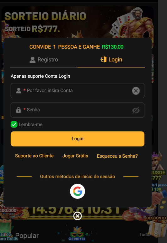 Aplicativo móvel betx7